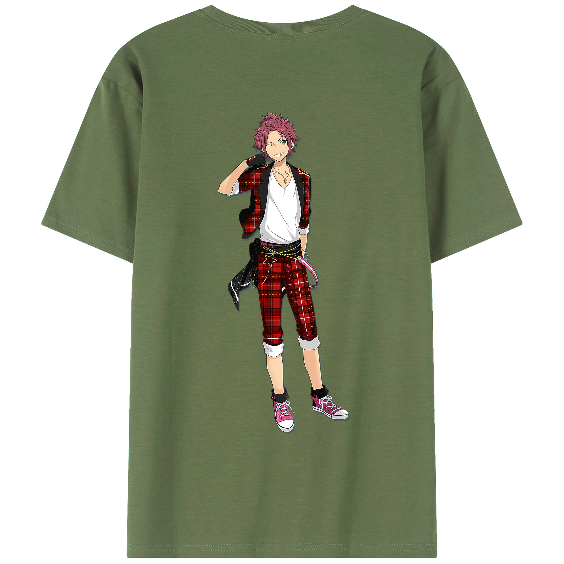 （画像用） あんさんぶるスターズ! Ensemble Stars 綿100％ メンズ半袖Tシャツ（バックプリント） 通気性